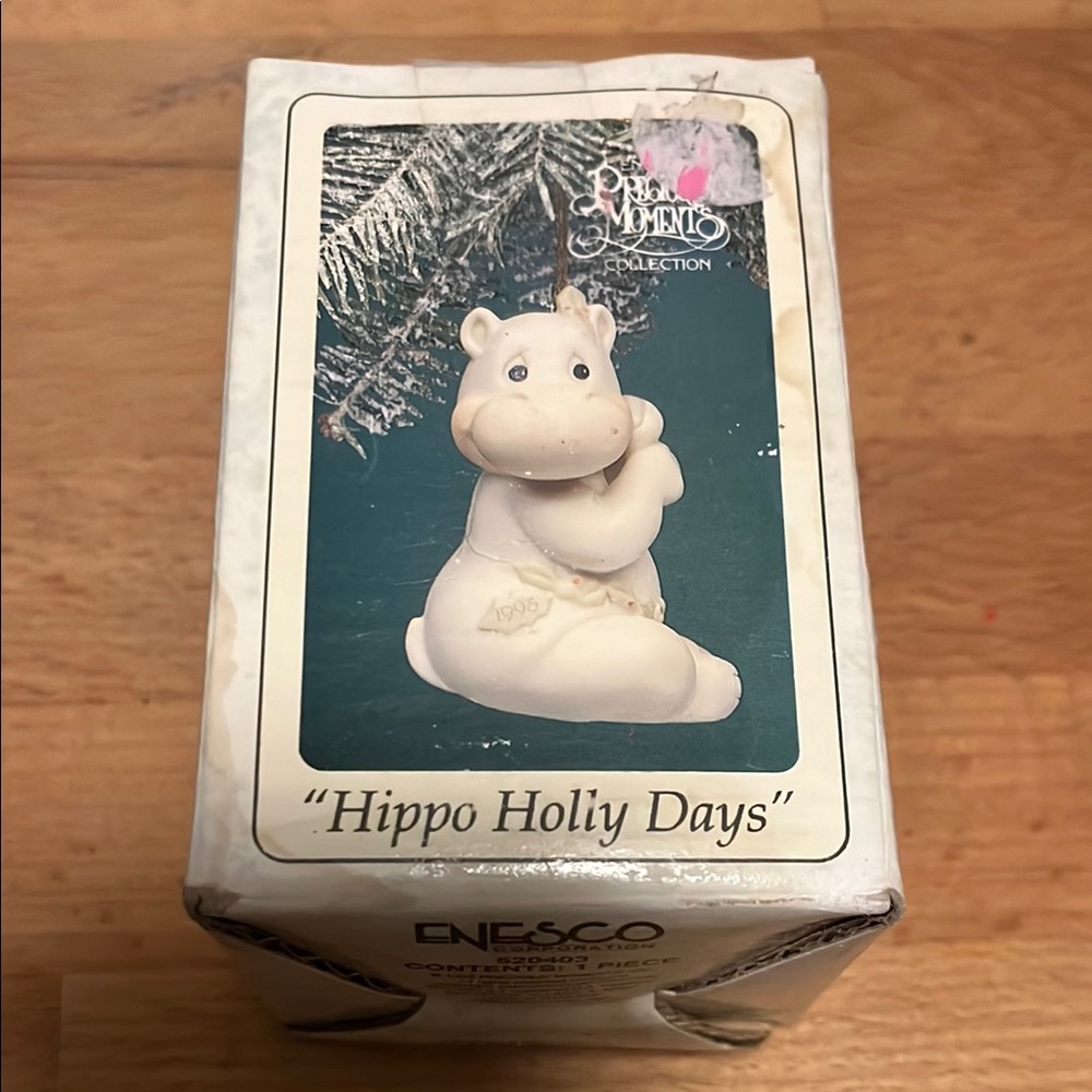 Enesco Hippo Holly Days Vintage ornament